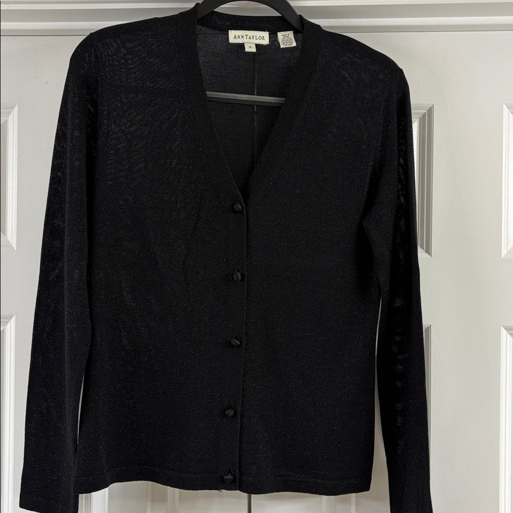 Ann Taylor Shimmering Black Cardigan. Sz S. Great condition!